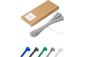 Haus Projekt Confezione da 100 Fascette Grigio di Qualità per Uso Industriale, 300 mm x 4,8 mm, Fascette in Plastica Regolabili Multiuso per Uso Interno ed Esterno, Gestione dei Cavi Elettrici, Fili