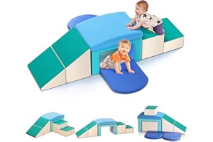 Lischwert - Giochi per arrampicata,blocchi in schiuma, giochi educativi, percorso motorio, 6 mattoni giganti, costruzione del castello, età da 1 anno