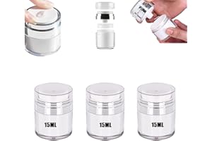 GEANANAO Airless Pumpspender, 3 Stück Creme Airless Pumpspender, Cosmetic Cream Jar Tragbarer Reise Vakuum Pumpflasche Behälter Lotion Creme Spender Nachfüllbar Pump Container (3 Stücke 15ml)