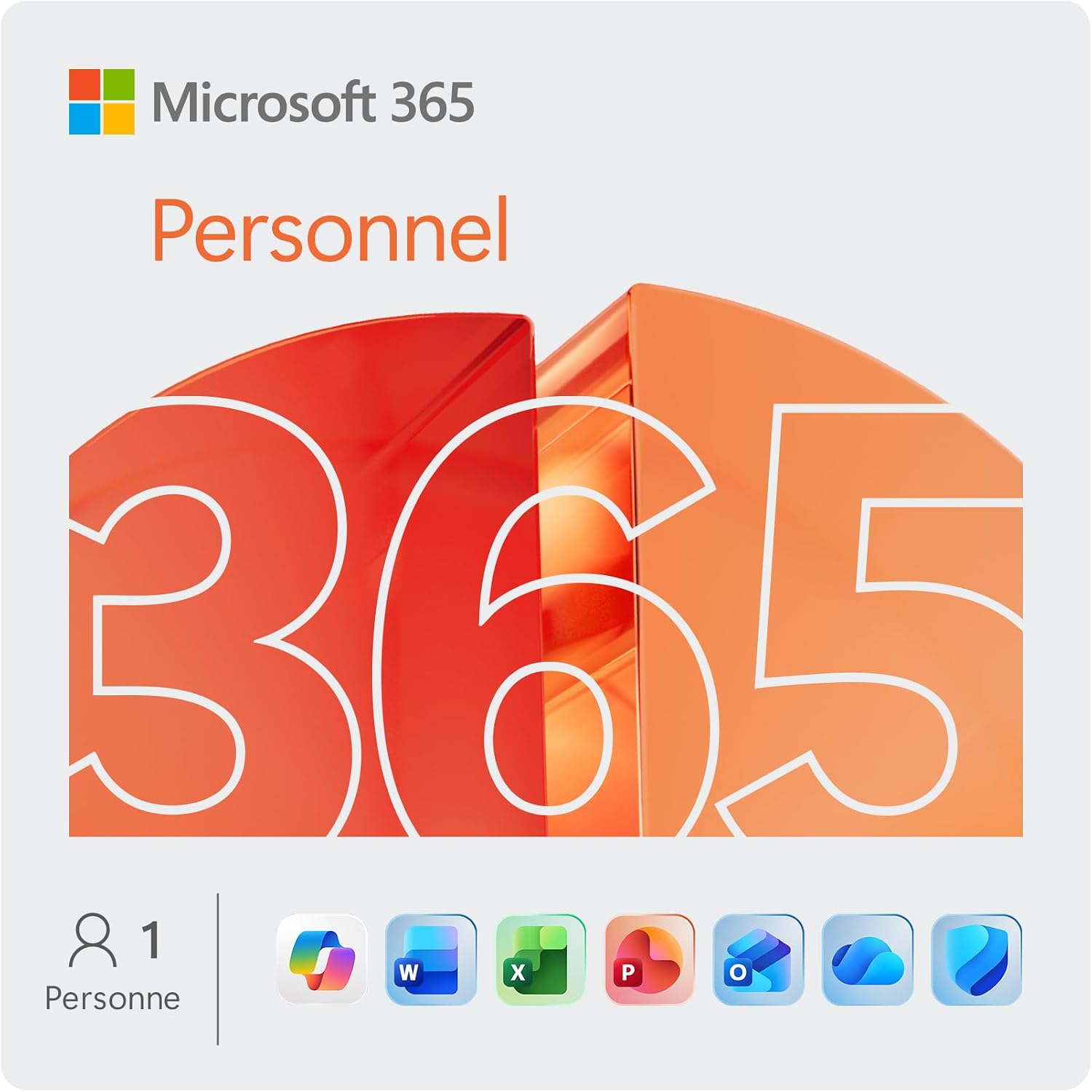 Microsoft 365 Personnel | 12 mois| 1 personne| Jusqu'à 1 To de stockage | Applications bureautiques IA