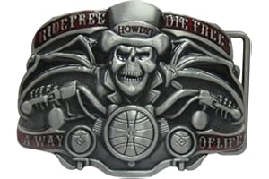 LKMY Men's Belt Buckle, Western Cowboy Skull Belt Buckle for Men and Women