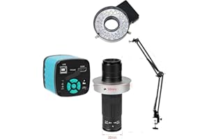 CIADAZ 48MP 4K 1080P HDMI USB Industrielle Video Digital Mikroskop Kamera 1-130X Zoom C Mount Objektiv Cantilever Stehen for Reparatur Löten (Color : Full Set, Size : 1 UK)
