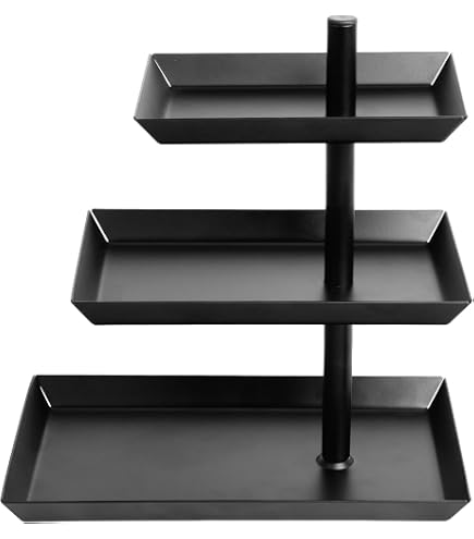Kesper Schiefer Etagere Schwarz, mit Bambusgestell 3-stckig,  FSC-zertifiziert, rund, Handreinigung, Mae: 18 x 56 cm, 38119 : Amazon.de:  Kche, Haushalt & Wohnen