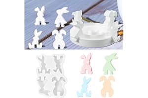 ‎TREABEAR 4PCS Silikonformen Gießformen Hase TREABEAR, Gießformen Silikon Osterhase, Silikonform Hase, Gipsformen Zum Gießen, Silikonform Ostern Tiere, Silikonform Osterhase Silikonformen Gießformen Frühling