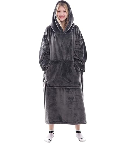 Original Hoodie deken zwart groot en lang - Zenful