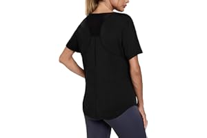 Crewhpo Maglietta Sportiva Donna Traspirante Maglia Tecnica Girocollo Maglia Trekking Indietro in Rete Magliette Tecniche Asciugatura Rapida Maglie Palestra per Yoga Tennis Golf Running S-XXL