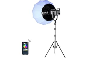 GVM GREAT VIDEO MAKER Lampa wideo GVM 150 W, RGB, softbox, światło ciągłe 2700 K ~ 7500 K, oświetlenie wideo LED z 8 scenami świetlnymi, lampa studyjna LED Bowens do YouTube