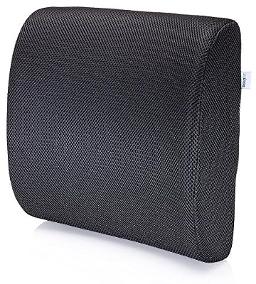 MemorySoft Coussin Lombaire Ergonomique par MemorySoft - NOUVEAU Design Orthopédique pour Mal au Dos - Pour Votre Maison, Chaise de Bureau et Voiture - Remboursement Garanti !