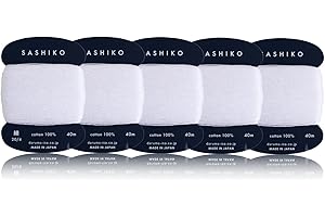 Daruma Sashiko Filo 100% cotone Tipo di carta (43,7 yd)x5 pezzi con manuale inglese, cucito e ricamo Value Set (bianco) 01-2400-2015
