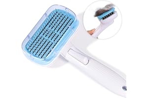 AITODOS TA AiTodos® Cepillo para Mascotas-Azul y Blanco, Peine para Gatos, Depilación de Mascotas con un Clic, Se Utiliza para el Cuidado del Pelo de las Mascotas, es Beneficioso para la Salud de la Piel.