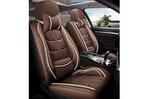 maiqiken Funda de asiento de coche para Toyota CHR C-HR 2016-2024 Juego completo de 2 asientos para todo tipo de clima, funda de asiento de piel marrón