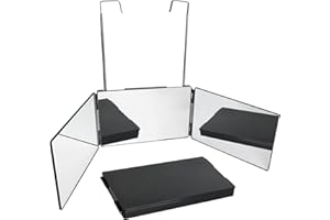 RINWYWEY Kosmetikspiegel 360 Grad Spiegel Wandmontage Rasierspiegel Duschspiegel Duschspiegel Spiegel Dusche Rasieren Badspiegel 3 Wege Spiegel mit Halterungen Höhenverstellbarer mit Haken