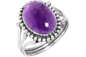 JEWELOPORIUM 925 Sterling Silber Handgemacht Ring for Frau 10x14 Oval Edelstein Mode Schmuck for Gift (99020_R)