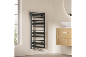 EMKE Grzejnik łazienkowy, 100 x 50 cm, grzejnik na ręczniki, przyłącze środkowe, grzejnik łazienkowy, wieszak na ręczniki, grzejnik łazienkowy, antracytowy, 427 W