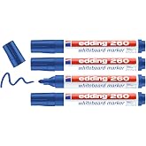 edding 260 beyaz yazı tahtası kalemi, mavi, 4'l&uuml; set, yuvarlak u&ccedil; 1,5-3 mm