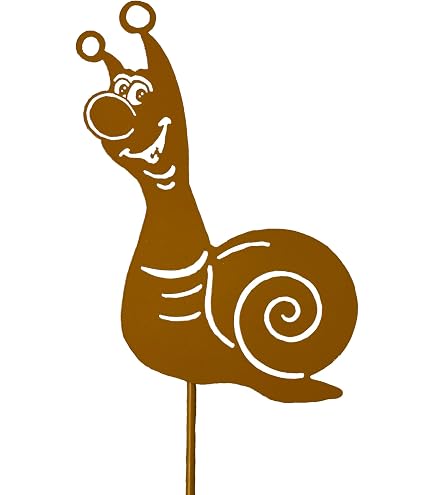 Bornhöft Gartenstecker Schnecke – Rustikale Metall-Dekofigur Mit Edelrost, 20 Cm Hoch