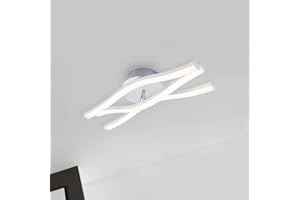 BRILONER Leuchten - Plafoniera a LED, lampada da soffitto a 3 lampadine, 6 Watt, 480 lumen, 3000 Kelvin, color alluminio, 365x120x93mm (LxPxH)
