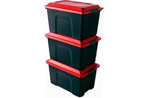 Sundis 4552002.0 Lotto Locker Baule, Nero/Rosso, 58 x 38.5 x 49 cm, 3 unità