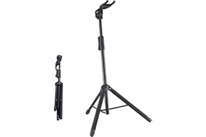 GUITTO Guitar Stand - Universal Portable Guitar Stand Adjustable Folding Hanging Guitar Floor Stands Extended Height Tripod Guitar Stand for Acoustic, Classical, Electric, Bass Guitars GGS-06