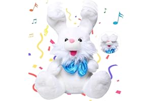 INSZKOOS Sprechender Kuscheltier Hase Wiederholt Was Sie Sagen Peek-A Boo Plüsch Spielzeug Aufnahme Ostern Kaninchen Interaktiver Elektronisches Haustier mit Kindern Lied für Kinder Mädchen Jungen Geschenk