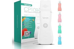 VOYOR limpiador ultrasónico facial, limpiador de poros limpiador peeling facial Facial Removedor de Acné, con 3 modos, extractor de acné comedones CP100 (White)