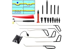 ALETO 11Pcs Automotive Paintless Dent Repair Removal Tools Puller Kits Hail Repair Tools Rods Wedge Pump Tap Down Pen