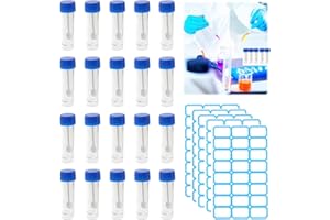 FENQURO 20 PCS 20ml Contenitore Feci per Analisi, Provetta con Cucchiaio per Laboratorio Scuola Educativo, Provetta Urine per Analisi Gatti e Cani, Contenitore Urine per Analisi Campione Bottiglia