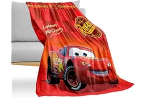 FISAPBXC MccQueen Manta de Felpa para Niños, Manta de Coche de Carreras Manta con Estampado de Dibujos Animados Microfibra con Impresión 3D Manta de Forro Polar Suave para Niños (100 x 140 cm)
