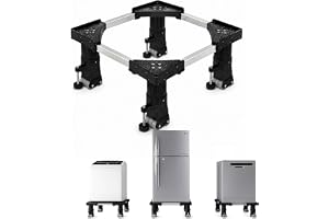 PM Good Height Heavy Duty 24 Wheel Adjustable Stand/Trolley Washing Machine ONLY TOP Load, Dishwasher, Refrigerator with 4 Stopper Washing Machine 6.5/7/8/9/10 kg) ( 9 Inches Hieght From Ground)