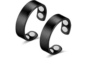 Vicmag Lot de 2 bagues magnétiques en cuivre pour femme avec 4 aimants 100 % cuivre pur massif