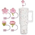House of Quirk 4PCS Silicone Bow Straw Covers Cap Compatible with Tumbler 10mm Cute Bow Straw Toppers for Tumblers, Dust-Proo