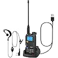 eSynic Professional 1PACK UV 5R Plus Radio Walkie Talkie Rechargeable 200 Channel 5KM Long Range 2 Way Radio With LCD Screen Support NOAA Weather Report Dual Band VHF & UHF as FM Radio For Camping etc