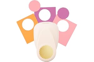 Vaessen Creative Perforatrice de Papier, Taille XL, Cercle Festonné, Pour Projets DIY, Scrapbooking, Création de Cartes et Plus, Pourpre