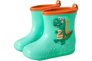 RAOPUZI Botas de Agua Niña en EVA, Botas Agua Niño Botas de Lluvia para Niñas Cortas Caucho Goma Antideslizante, Galochas Criança Rain Boots Zapatillas Impermeables Niño Patrón de Dinosaurio Lindo