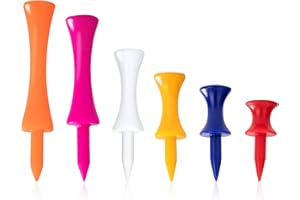 HOLEMZ Tee da Golf Professional 120 Pezzi Castle Tee Accessori Lungo Corto Colore Misto Allenamento di Golfisti per Formazione Riutilizzabile 31/35/42/50/59/70mm