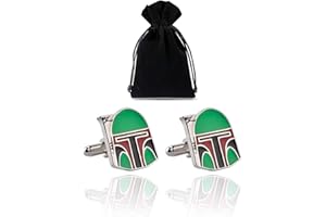 GENTS CLOBBER Star Wars Boba Fett Novelty Polished Zinc Alloy Cufflinks In Velvet Gift Pouch