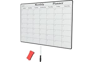 AMBEERT Weekly Planner Whiteboard, White Board, Weekly Planner, with 1 Marker Pens 1 Eraser, Dry Wipe Meal Planner, Perfect for Home, Office, Study Revision