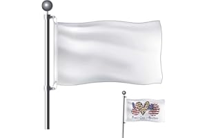 Drapeau Blanc à Personnaliser, Drapeaux Blanc DIY, Drapeau Résistant aux Intempéries, Idéal pour Bricoler Votre Propre Drapeau Personnalisé, 150 x 90 cm(Sans Mât de Drapeau)