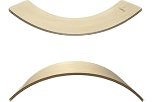 KiddiRedi® Wooden Balance Board Montessori Wobble Sensory Feeling Toddler Kids Adults Curvy Seesaw Swing Learning Development Health Physical Education Toy Free Extra Felt Toy Wood Play Autism ADHD