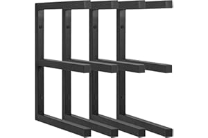 AKOZLIN 6-Level Wood Organizer and Lumber Storage Rack Wall Mount Utility Wood Pipes Rack Heavy Duty Metal Lumber Shelf Holds Up 690 LBS,Indoor & Outdoor Use - 4 Pack
