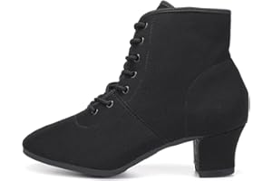 TINRYMX Bottes de Danse Latine pour Femmes Lacer Bout fermé Chaussure de Danse De Salon Salsa,Maquette -LHD-GBNJB