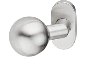 Marchesi Edelstahl-Türknopf auf ovaler Rosette | Fixknopf | Fixknauf | 1 Stück | Niro | Inox