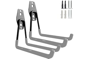 PYBTOOL Gancho de garaje resistente, gancho de almacenamiento de garaje para usos múltiples, ganchos de montaje en pared de acero, organizador de herramientas de jardín (M U 2 PC)