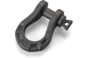 WARN 92093 Epic 3/4" Steel Winch D-Ring Shackle with 7/8" Pin: 9 Ton (18,000 lb) Capacity, Black