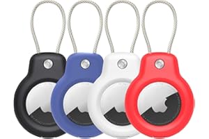 SPGUARD Compatible with Apple AirTag Secure Holder With Wire Cable,Air Tag Lock Case Keychain Key Ring Key Chain Luggage tag For Keys, Luggage & More