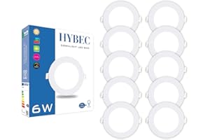 CLAR HYBEC- Spot LED Encastrable 6W, Spot LED encastrable Extra Plat, Downlight LED, Spot LED Salle de Bain, Spot Extra Plat 6W Blanc Froid 6000ºK (Pack 10)