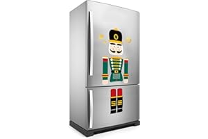 FRIENDA 10 Christmas Nutcracker Refrigerator Magnets - Xmas Nutcracker Fridge Magnet Stickers - Cute Funny Soldier Signs - Green & Red