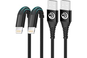Aioneus Cable iPhone [1+2M 2Pack] Apple MFi Certificado Cable iPhone Carga Rápida,Cable Cargador iPhone Nylon Trenzado USB Lightning Cable para iPhone 14 13 12 11 Pro XS MAX XR X 8 7 6S 6 Plus 5,iPad