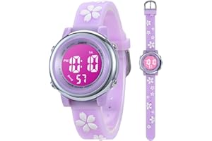 Mamiddle Kinderuhr Digital für Jungen Mädchen 3ATM Wasserdicht Kinder Armbanduhr mit Wecker Datum Stoppuhr Kinder Uhr für 3-10 Jahre