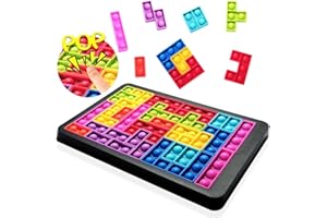 KOKOBOX Tetris Bambini 3 4 5 6 Anni Pop It Bambini Giochi Antistress Bambini Gioco Sensoriale Poppit Giocattolo Educativo Con 26 Colorato Blocchi Pop Bubble Fidget It Toy Regalo Bambino Bambina Nero